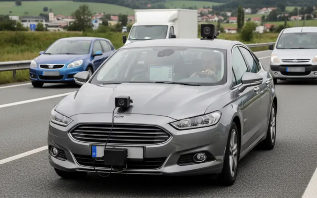une voiture radar sur l'autoroute