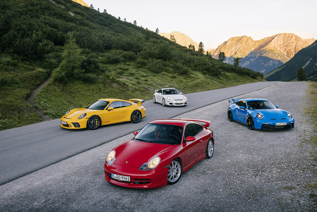 La gamme des GT3 à travers les générations