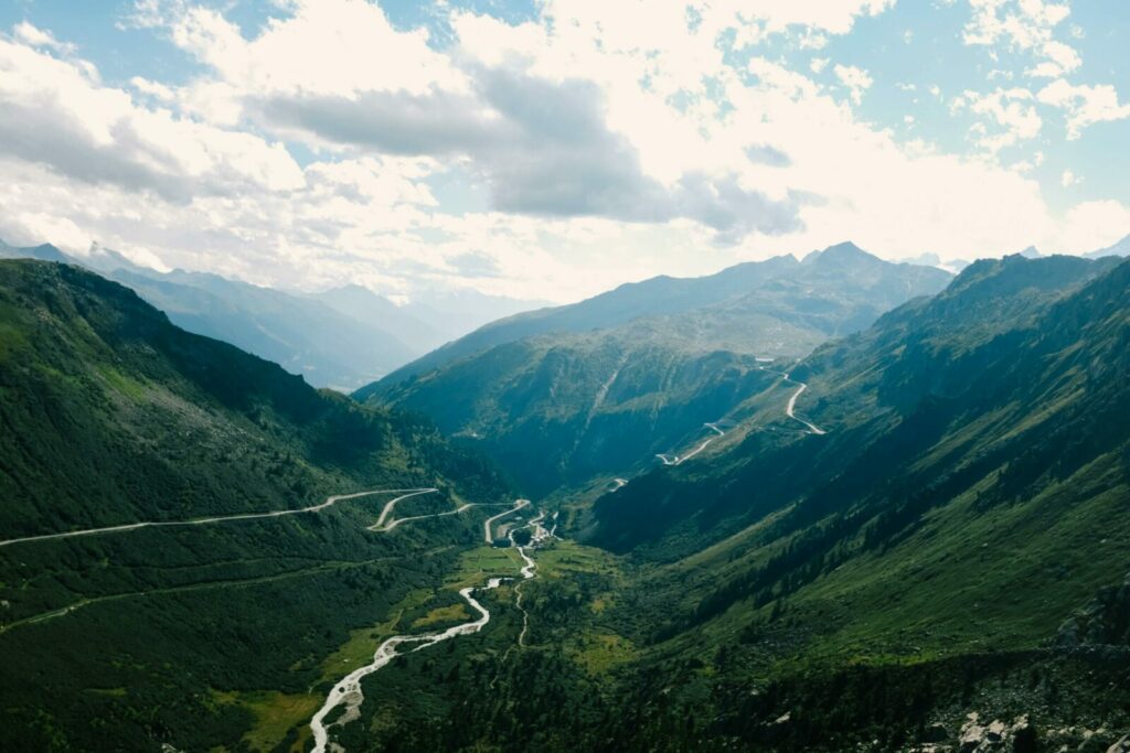 Vue impressionnante des Alpes Suisses : Col de Furka.
