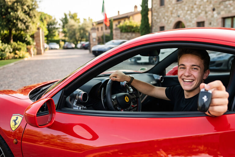 Jeune permis en Ferrari