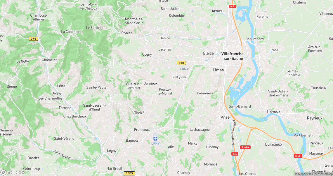 Localisation de la voiture à Porte des Pierres Dorées