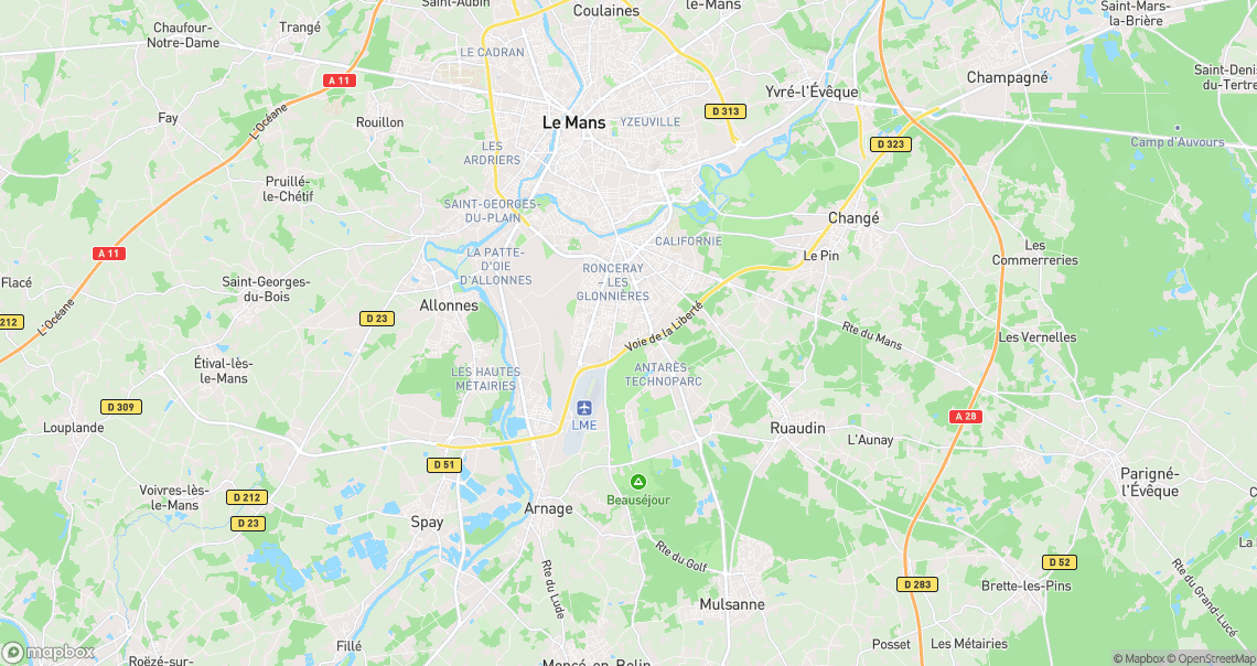 Localisation de la voiture à Le Mans