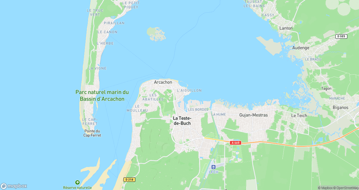Localisation de la voiture à Arcachon
