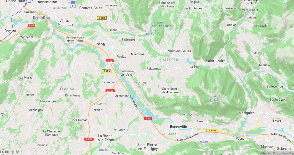 Localisation de la voiture à Faucigny