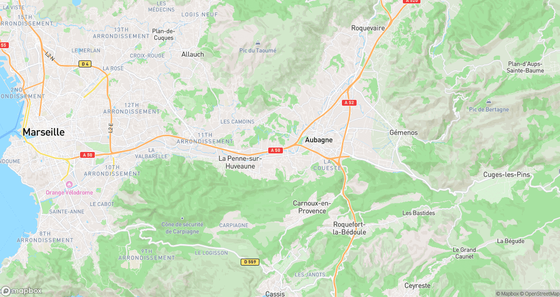 Localisation de la voiture à Aubagne