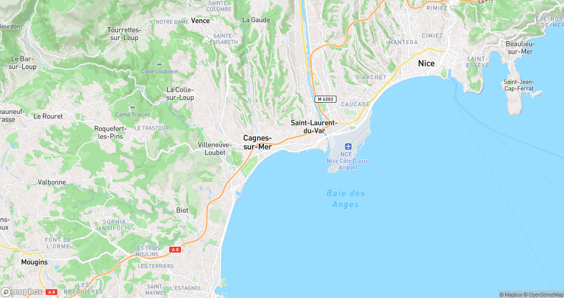 Localisation de la voiture à Cagnes-sur-Mer
