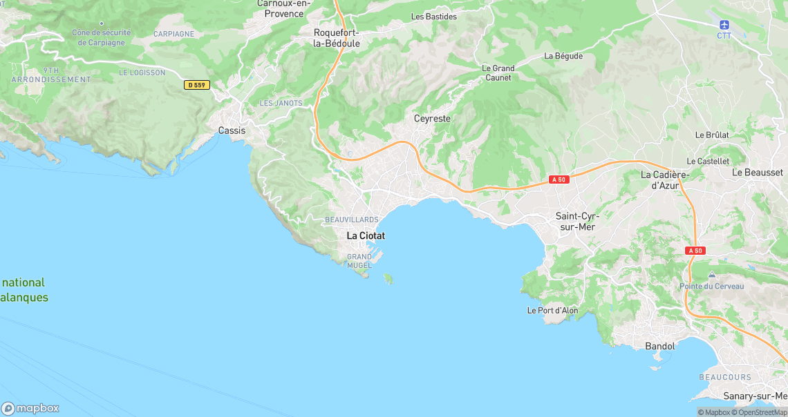 Localisation de la voiture à La Ciotat