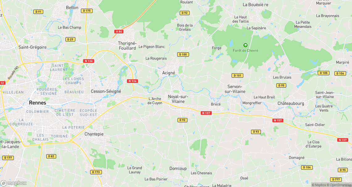 Localisation de la voiture à Noyal-sur-Vilaine