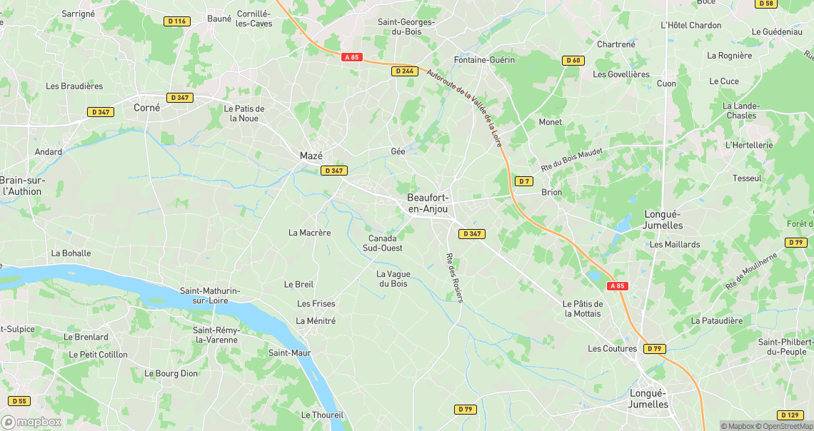 Localisation de la voiture à Beaufort-en-Anjou