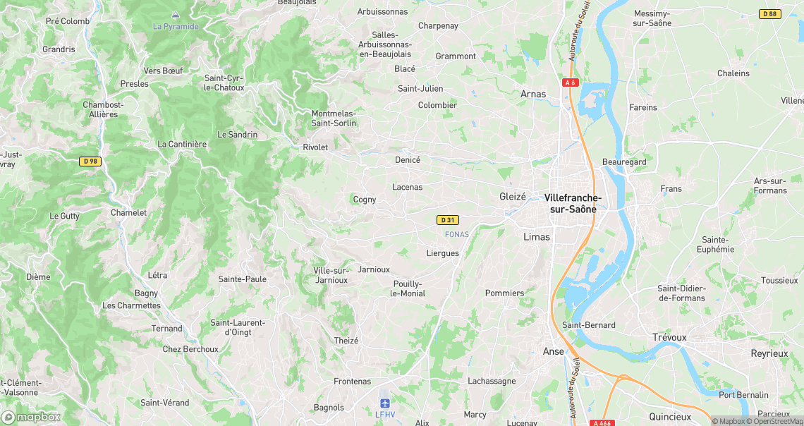 Localisation de la voiture à Lacenas