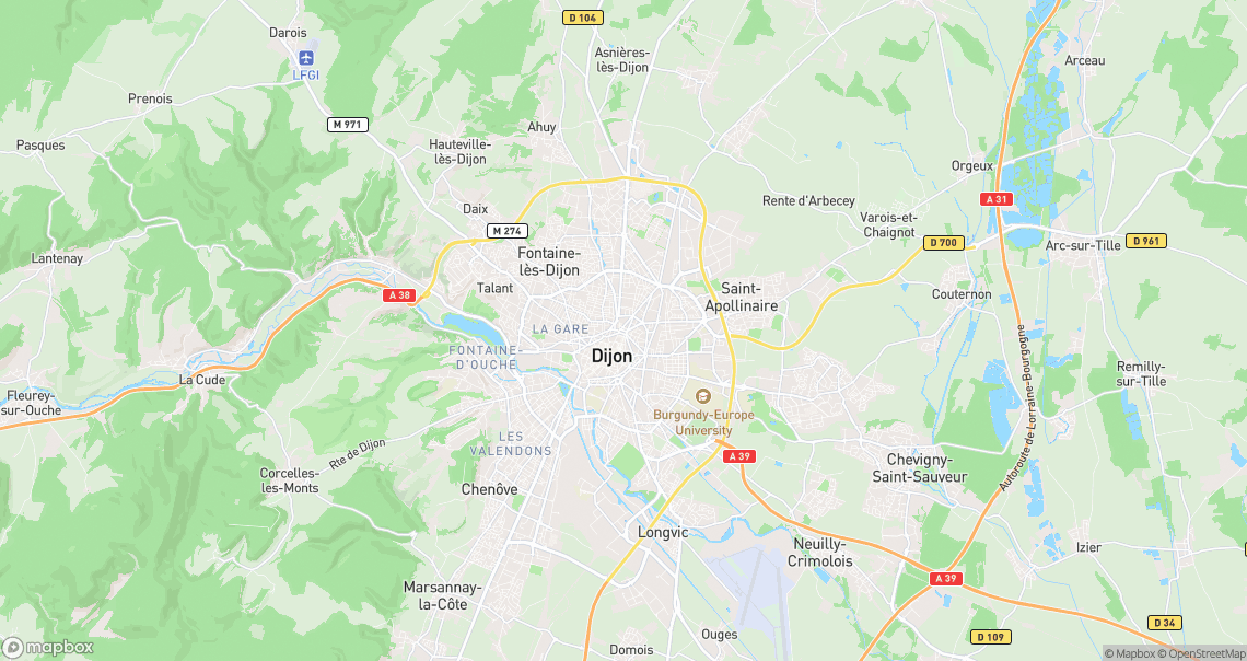 Localisation de la voiture à Dijon