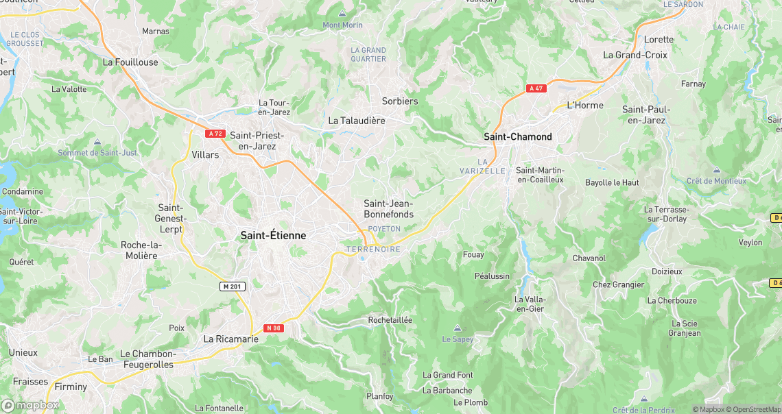 Localisation de la voiture à Saint-Jean-Bonnefonds