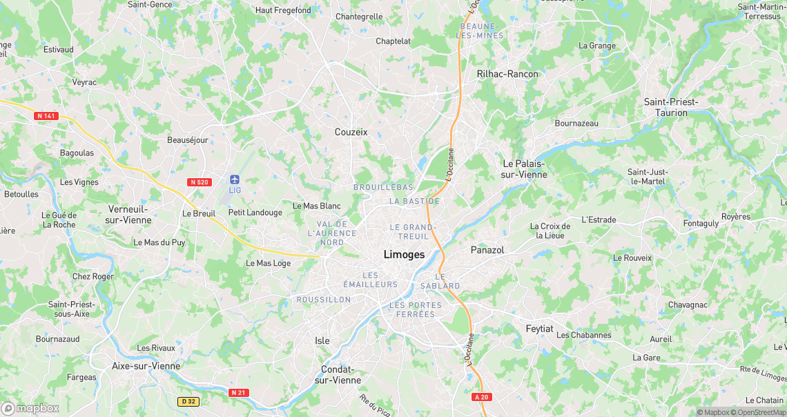Localisation de la voiture à Limoges