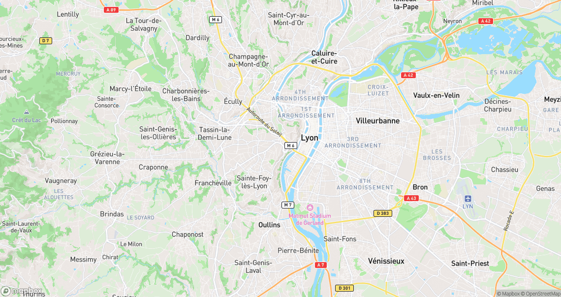 Localisation de la voiture à Lyon