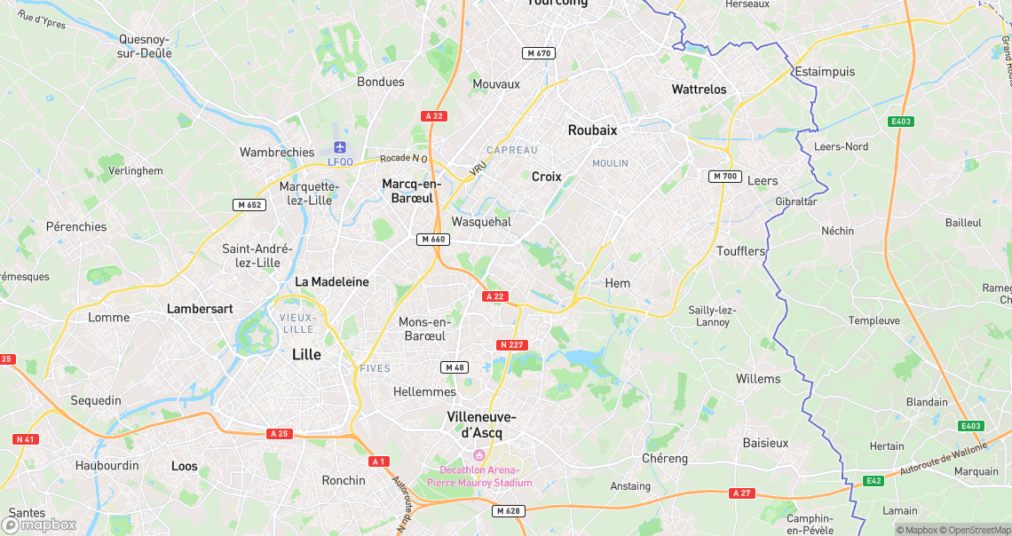 Localisation de la voiture à Villeneuve-d'Ascq