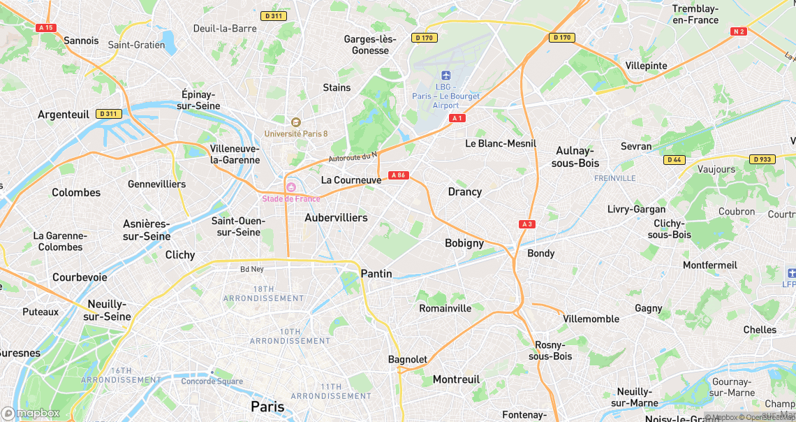 Localisation de la voiture à Bobigny
