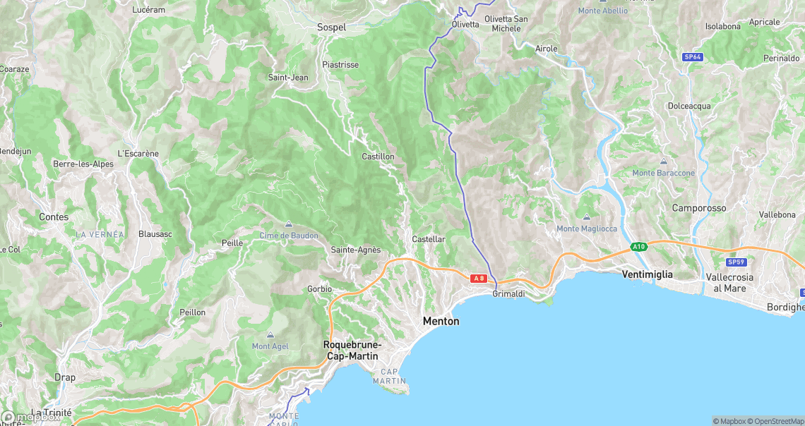 Localisation de la voiture à Menton