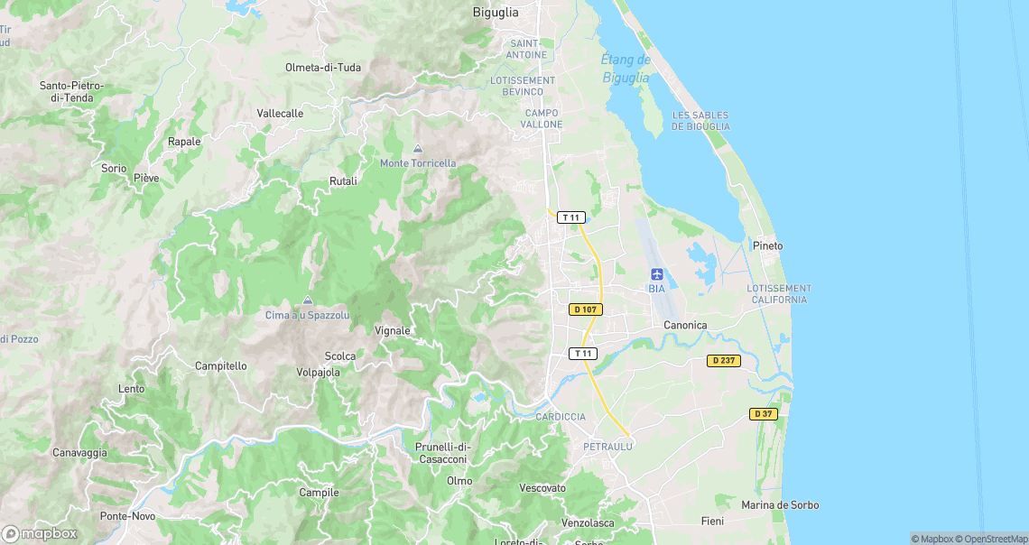 Localisation de la voiture à Borgo