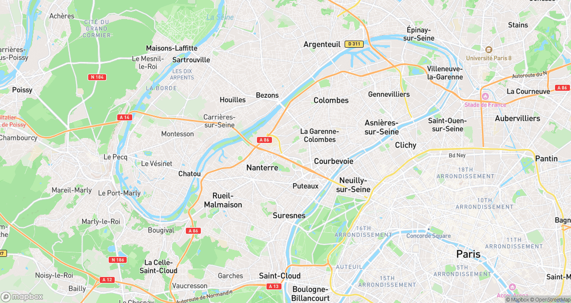 Localisation de la voiture à Nanterre