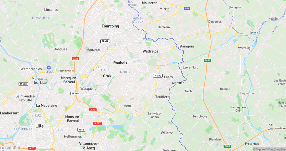Localisation de la voiture à Roubaix