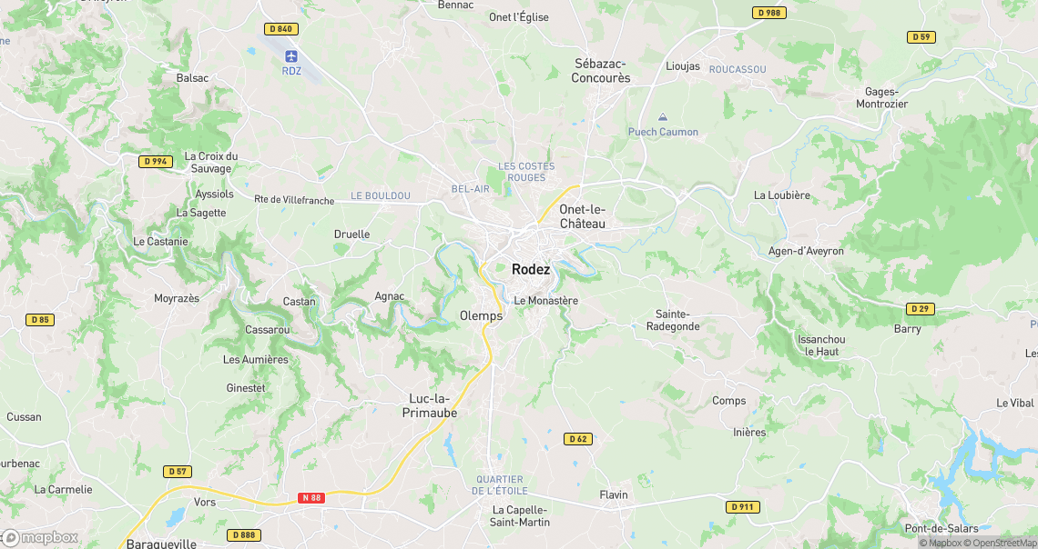Localisation de la voiture à Rodez