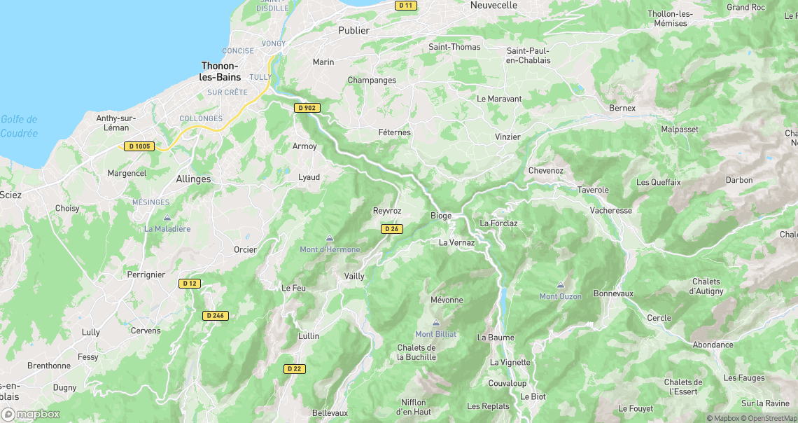 Localisation de la voiture à Reyvroz