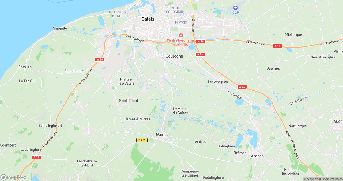Localisation de la voiture à Hames-Boucres