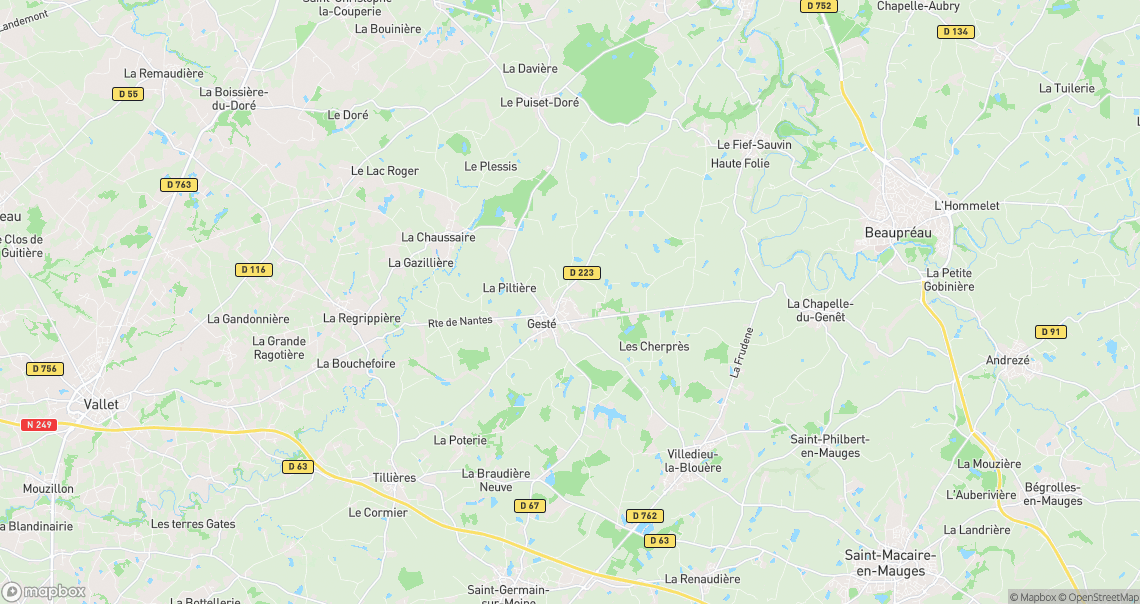 Localisation de la voiture à Beaupréau-en-Mauges