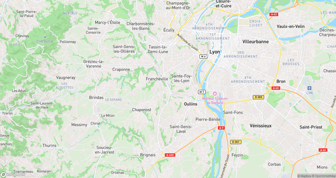 Localisation de la voiture à Sainte-Foy-lès-Lyon