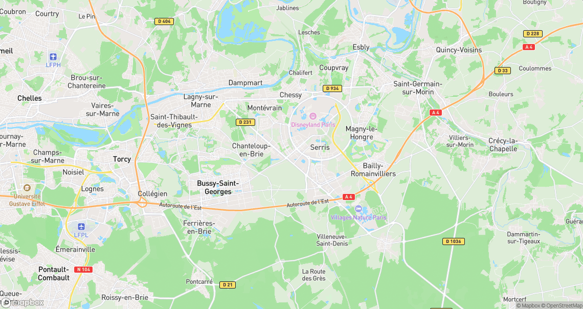 Localisation de la voiture à Montévrain
