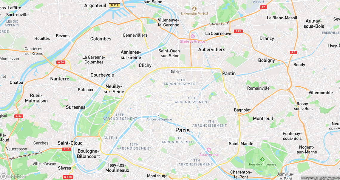 Localisation de la voiture à Paris