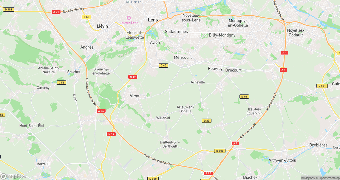 Localisation de la voiture à Willerval