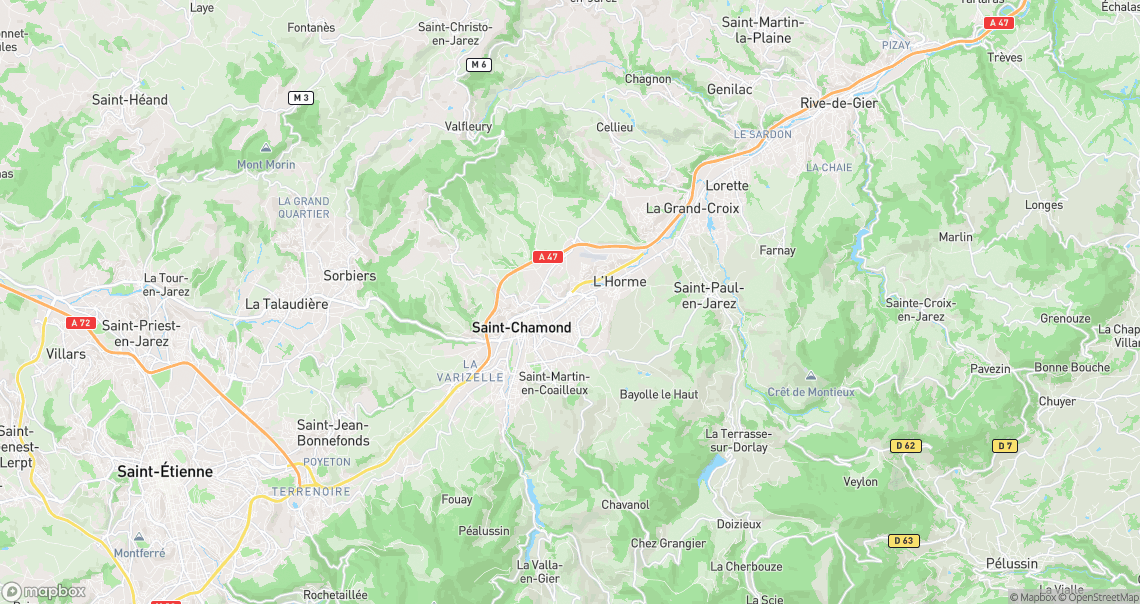 Localisation de la voiture à Saint-Chamond