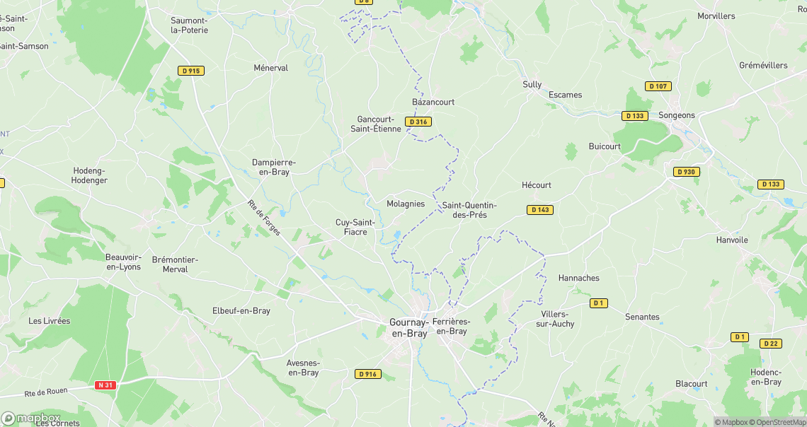 Localisation de la voiture à Molagnies