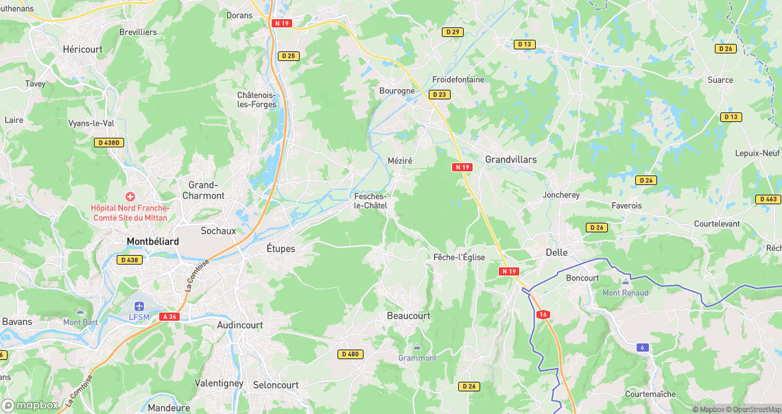 Localisation de la voiture à Fesches-le-Châtel