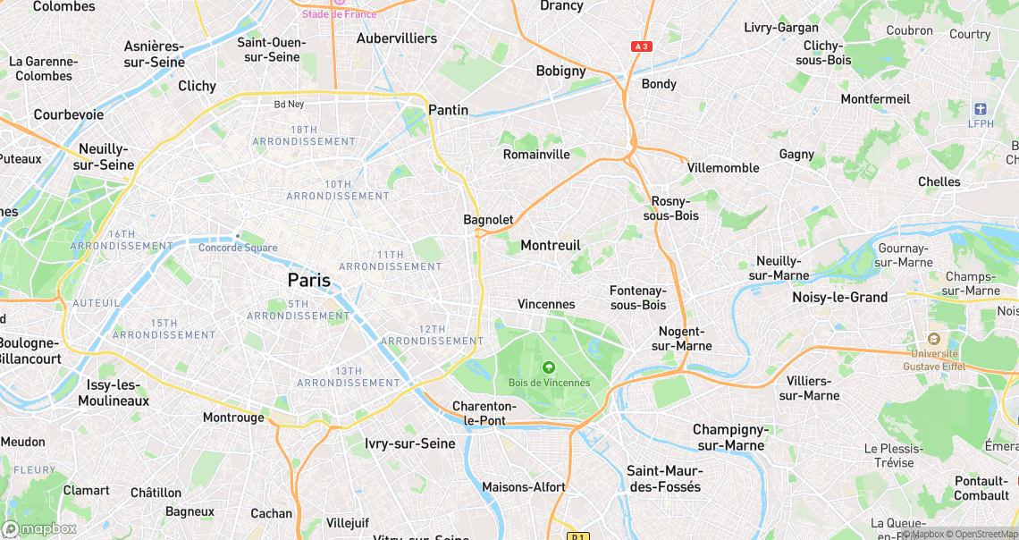 Localisation de la voiture à Montreuil