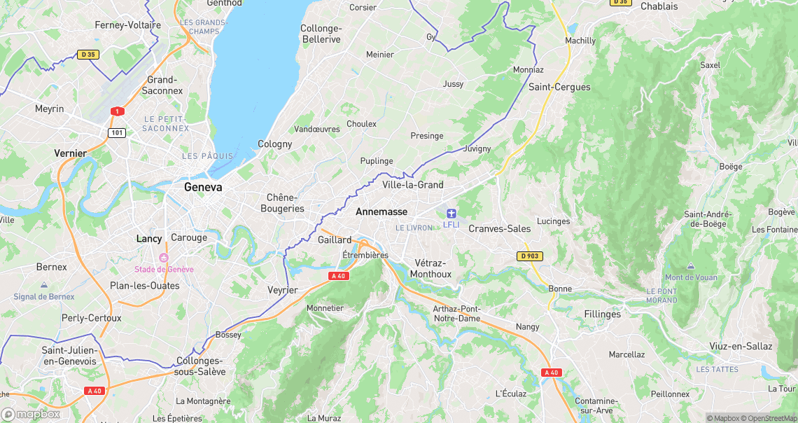 Localisation de la voiture à Annemasse