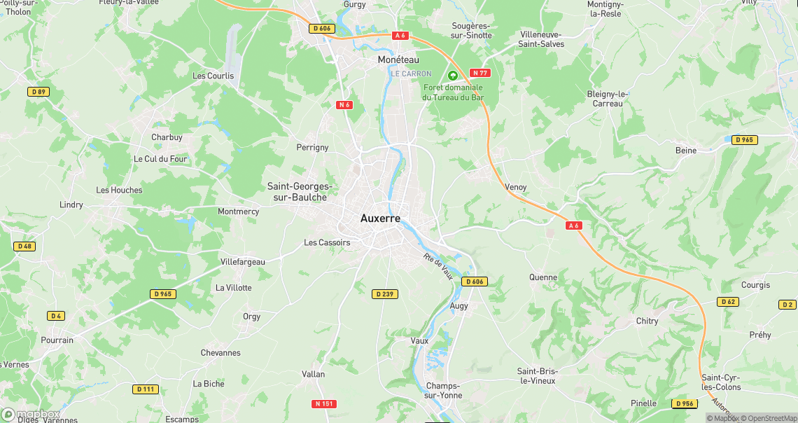 Localisation de la voiture à Auxerre