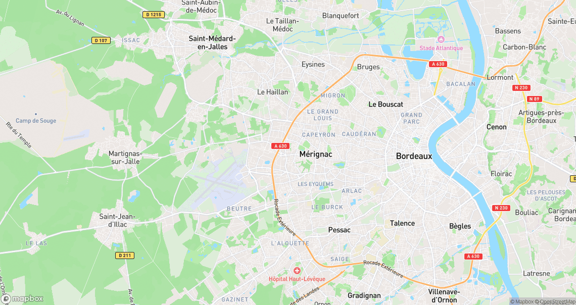 Localisation de la voiture à Mérignac