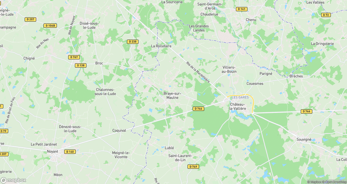 Localisation de la voiture à Braye-sur-Maulne