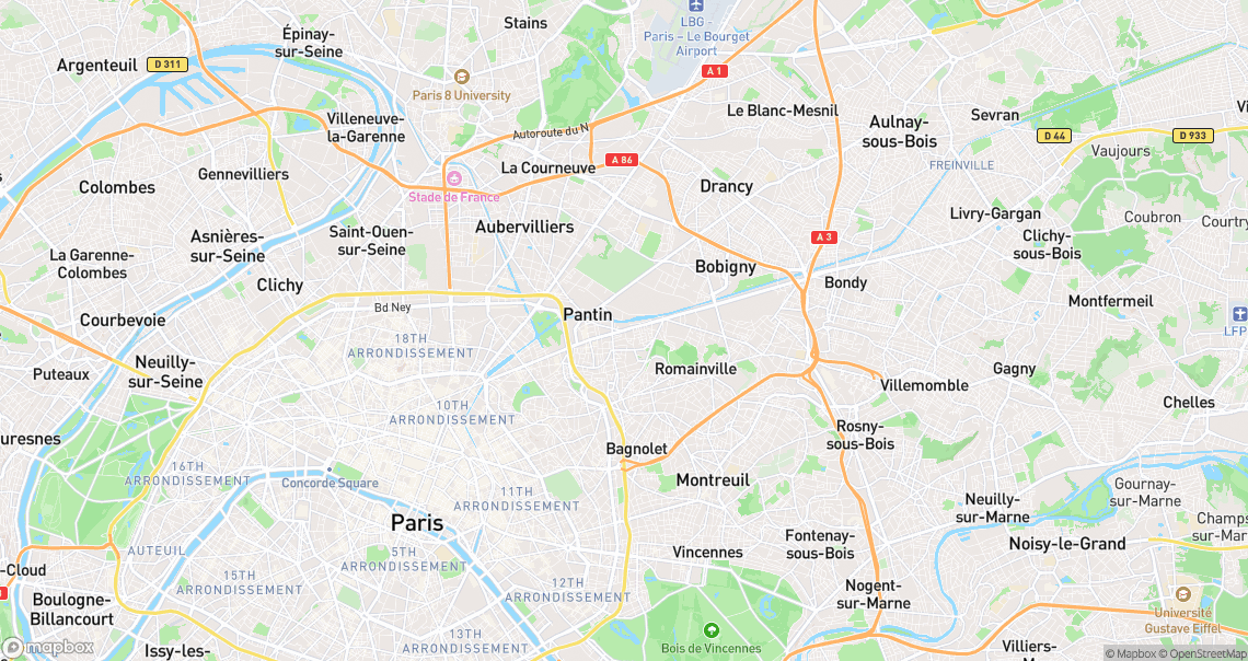Localisation de la voiture à Pantin