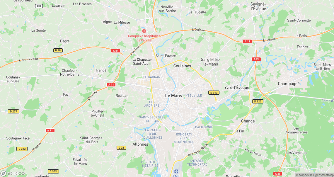 Localisation de la voiture à Le Mans