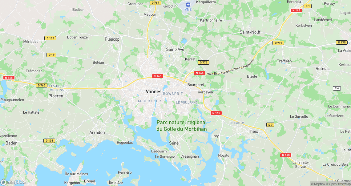 Localisation de la voiture à Vannes