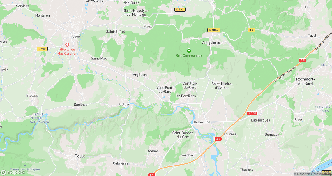 Localisation de la voiture à Vers-Pont-du-Gard