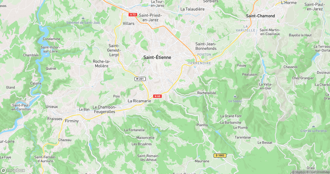 Localisation de la voiture à Saint-Étienne