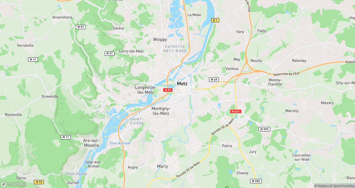 Localisation de la voiture à Metz