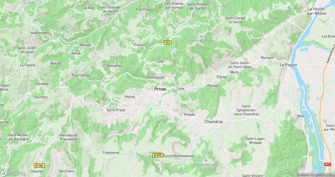 Localisation de la voiture à Privas