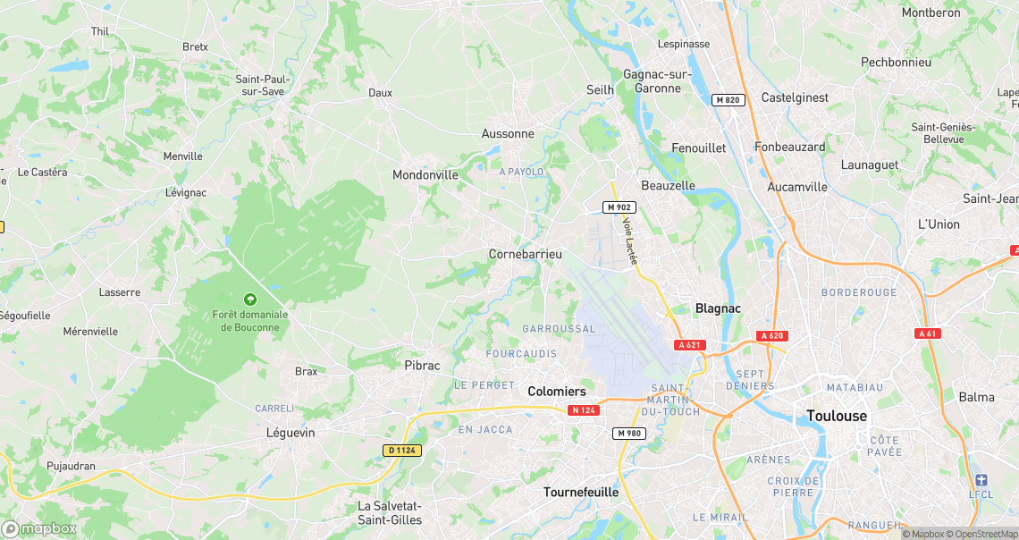 Localisation de la voiture à Cornebarrieu