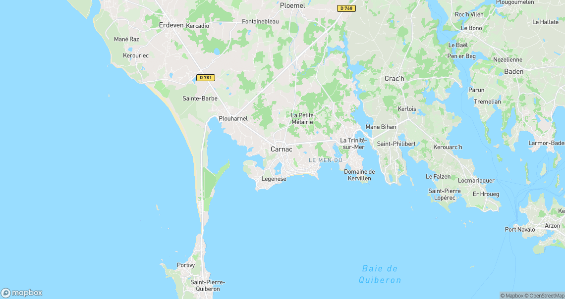 Localisation de la voiture à Carnac