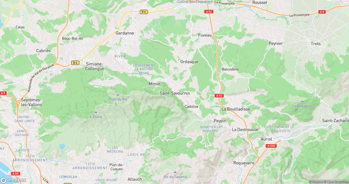 Localisation de la voiture à Saint-Savournin